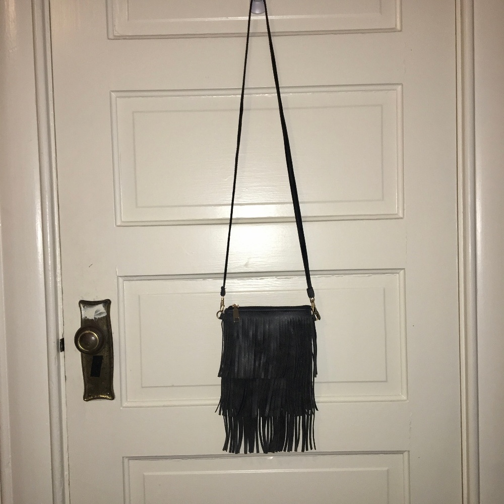 Fringe Leather Crossbody Bag
